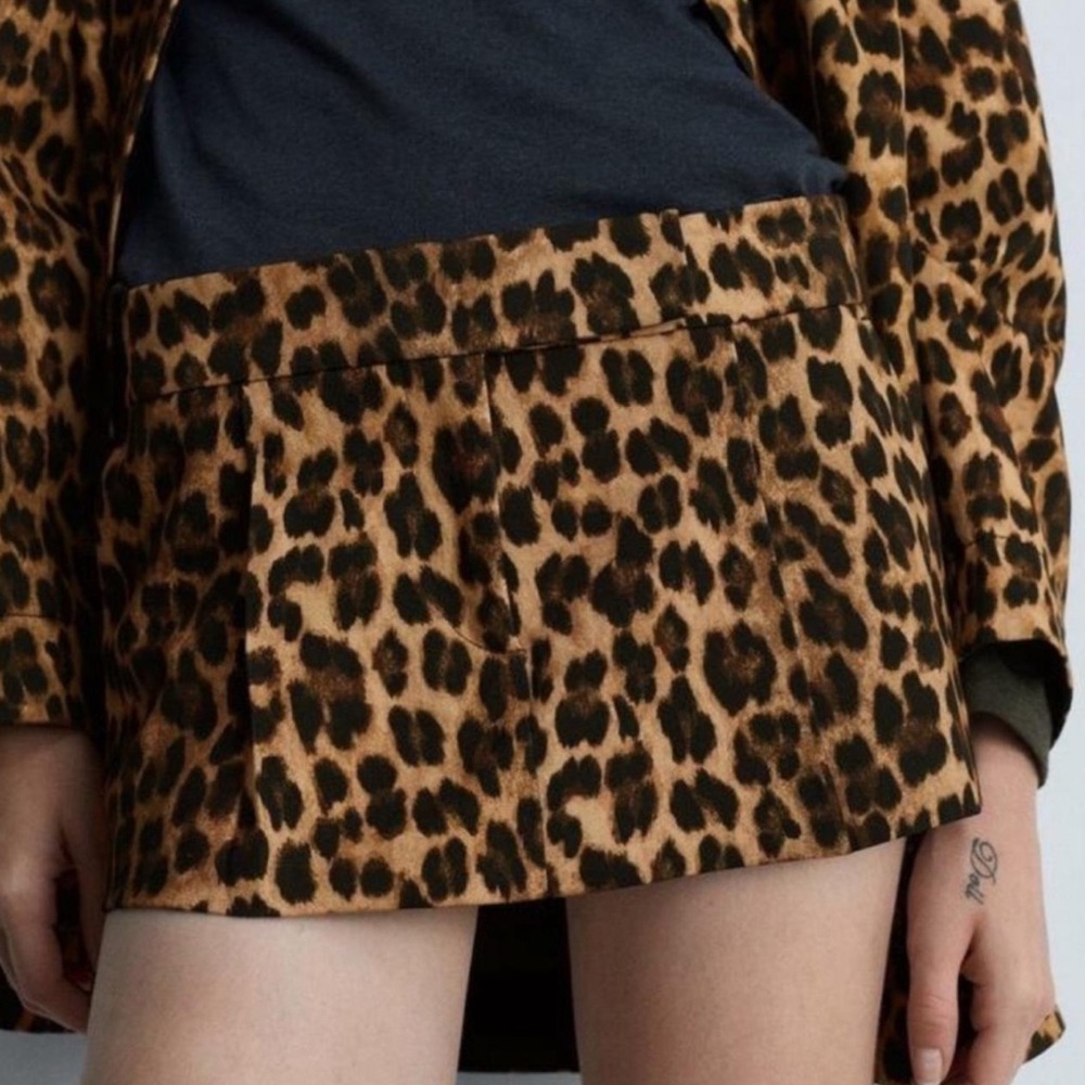 Mango Leopard Print Women Mini Skort